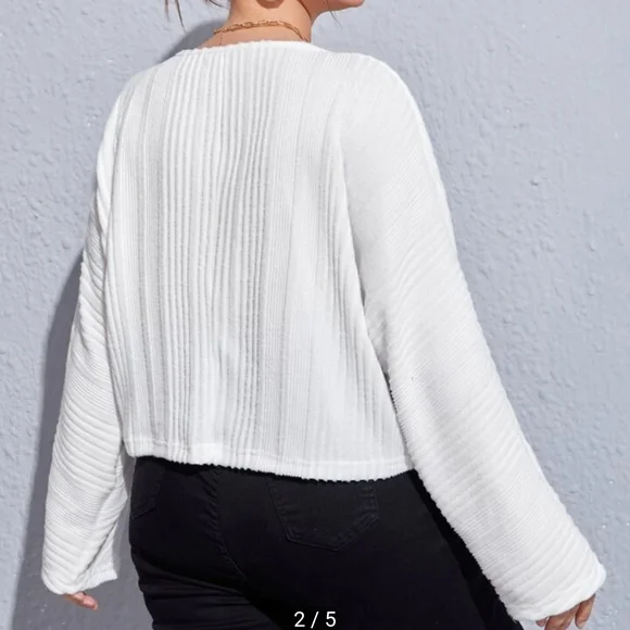 Chiquease Plus Dolman Sleeve Drawstring Ruched Front Tee - Picture 2 of 8